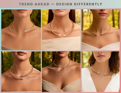NK_009 : Creative Concept, 800+ Neacklace Jewelry Collection, Serpentine Coils & Arrowhead Drops: A Whispered Collection of Ethereal Diamond Forest Choker Designs
