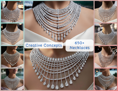 NK_011 : Creative Concept, 700+ Neacklace Jewelry Collection, Fringe Waterfalls & Lattice Bibs: A Scenic Array of Dramatic Diamond Necklace Designs