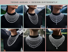 NK_011 : Creative Concept, 700+ Neacklace Jewelry Collection, Fringe Waterfalls & Lattice Bibs: A Scenic Array of Dramatic Diamond Necklace Designs