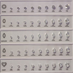 Best Seller Synthetic Cubic Zirconia master chart for Jewelry Customization & Visualization Box