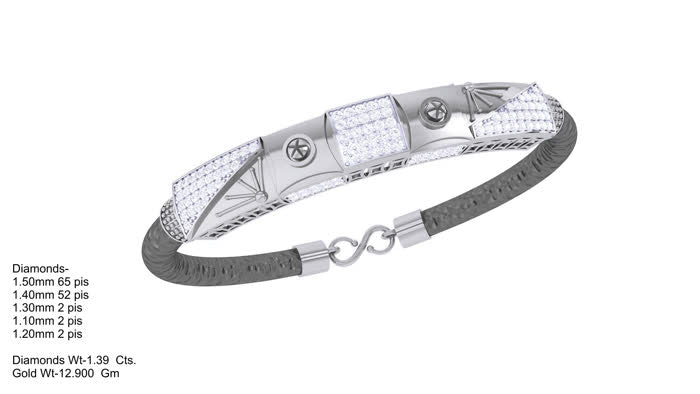 BR90252- Jewelry CAD Design -Bracelets, Gents Bracelets, Leather Bracelets