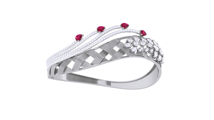 BR90318- Jewelry CAD Design -Bracelets, Oval Bangles, Fancy Diamond Collection, Color Stone Collection
