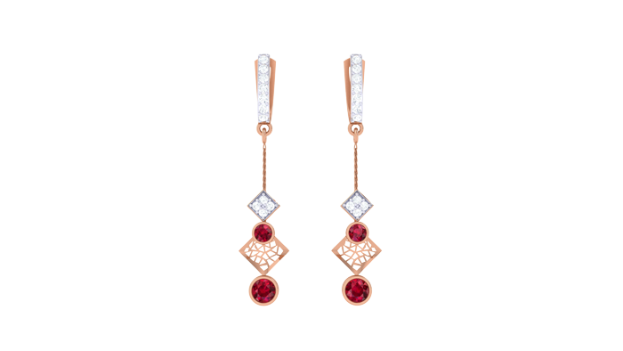 ER90108- Jewelry CAD Design -Earrings, Chain Earrings, Drop Earrings, Color Stone Collection