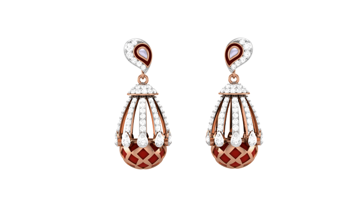 ER90611- Jewelry CAD Design -Earrings, Drop Earrings, Enamel Collection, Pearl Collection