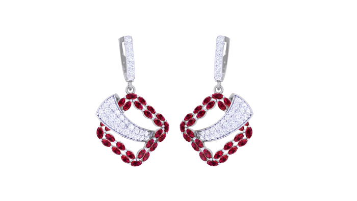 ER90444- Jewelry CAD Design -Earrings, Drop Earrings, Fancy Diamond Collection, Light Weight Collection