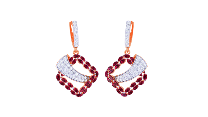 ER90444- Jewelry CAD Design -Earrings, Drop Earrings, Fancy Diamond Collection, Light Weight Collection