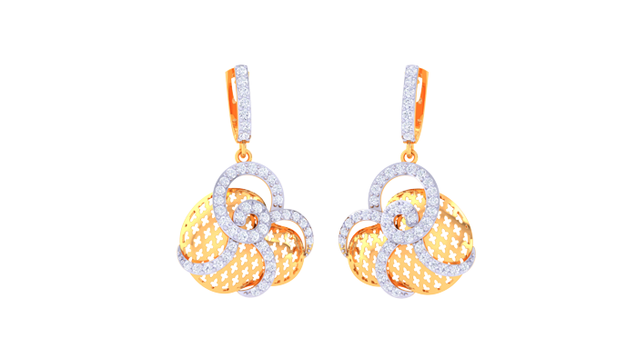 ER90445- Jewelry CAD Design -Earrings, Drop Earrings, Light Weight Collection