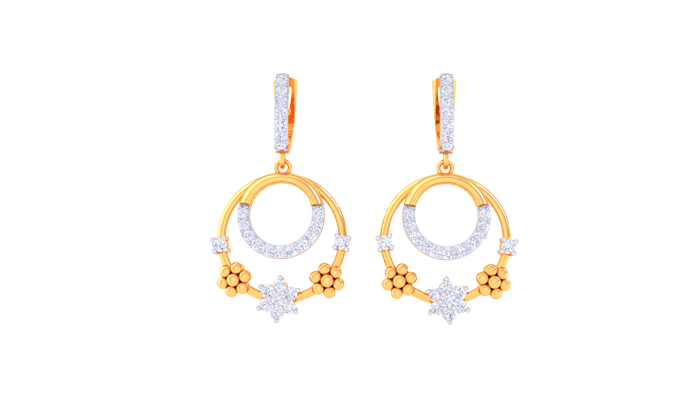 ER90466- Jewelry CAD Design -Earrings, Drop Earrings, Light Weight Collection