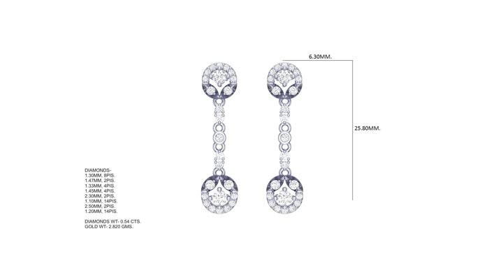 ER90566- Jewelry CAD Design -Earrings, Drop Earrings, Light Weight Collection