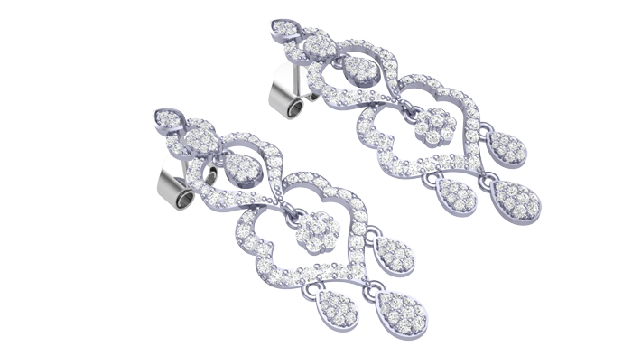 ER90573- Jewelry CAD Design -Earrings, Drop Earrings, Light Weight Collection