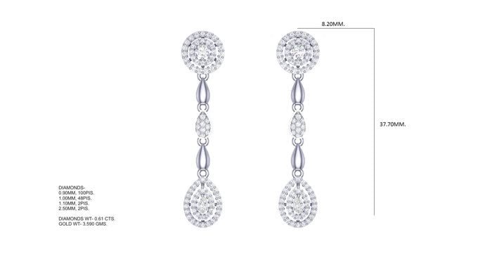ER90574- Jewelry CAD Design -Earrings, Drop Earrings, Light Weight Collection