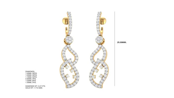 ER90586- Jewelry CAD Design -Earrings, Drop Earrings, Light Weight Collection