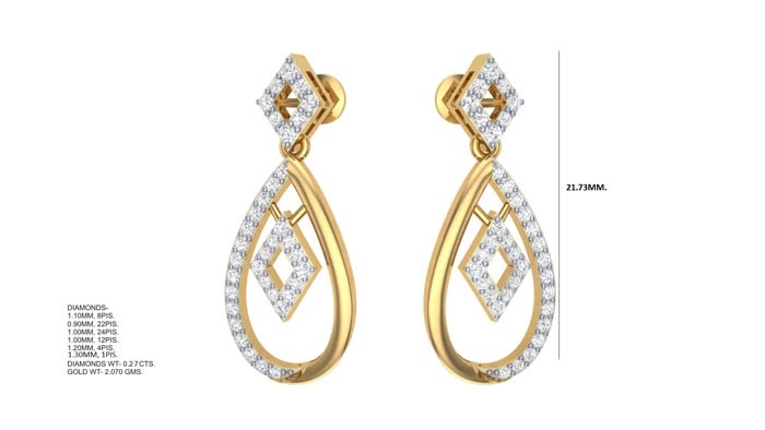 ER90587- Jewelry CAD Design -Earrings, Drop Earrings, Light Weight Collection