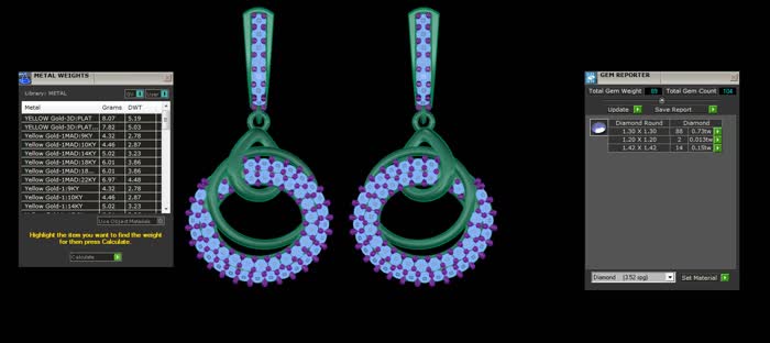 ER90874- Jewelry CAD Design -Earrings, Drop Earrings, Light Weight Collection