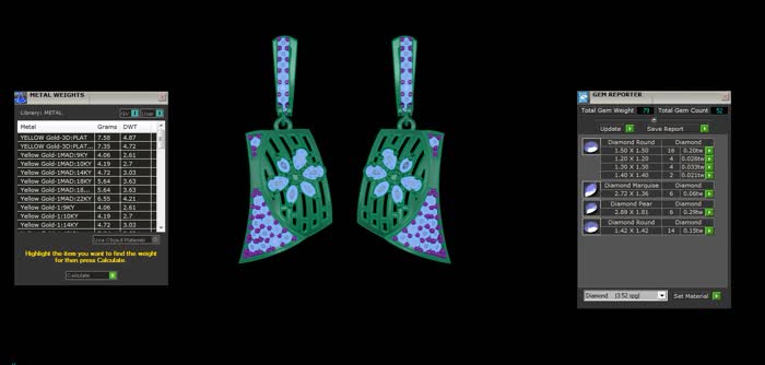 ER90879- Jewelry CAD Design -Earrings, Drop Earrings, Light Weight Collection
