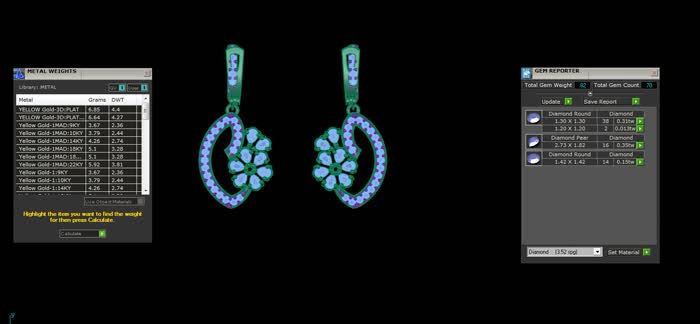 ER90883- Jewelry CAD Design -Earrings, Drop Earrings, Light Weight Collection