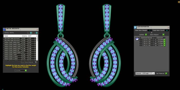 ER90887- Jewelry CAD Design -Earrings, Drop Earrings, Light Weight Collection