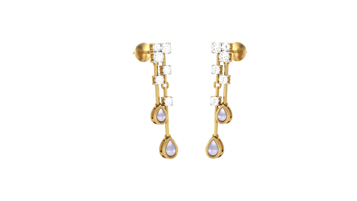 ER90665- Jewelry CAD Design -Earrings, Drop Earrings, Pearl Collection, Light Weight Collection