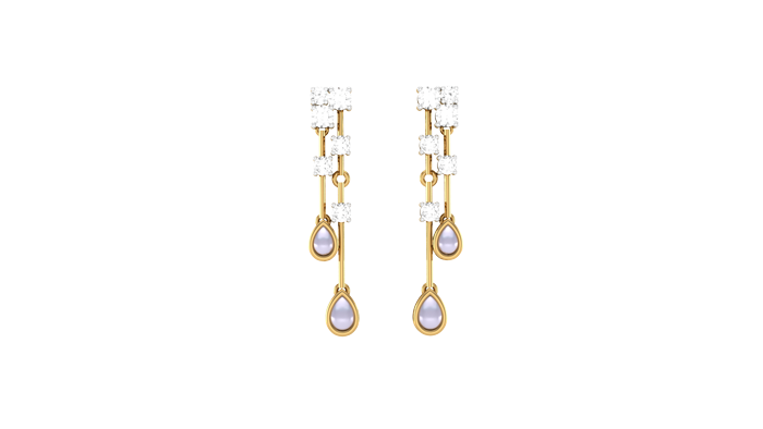 ER90665- Jewelry CAD Design -Earrings, Drop Earrings, Pearl Collection, Light Weight Collection