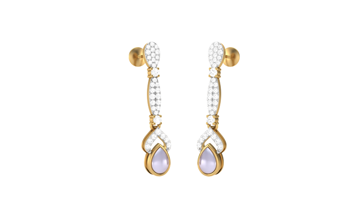ER90666- Jewelry CAD Design -Earrings, Drop Earrings, Pearl Collection, Light Weight Collection