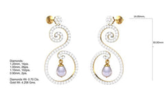 ER90668- Jewelry CAD Design -Earrings, Drop Earrings, Pearl Collection, Light Weight Collection