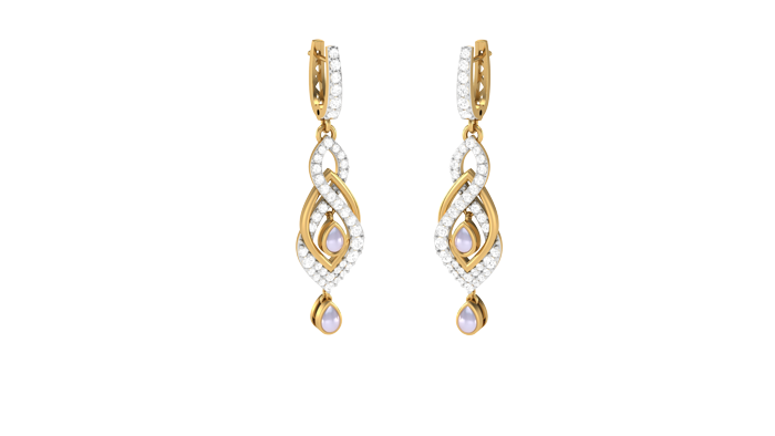 ER90669- Jewelry CAD Design -Earrings, Drop Earrings, Pearl Collection, Light Weight Collection