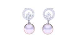 ER90679- Jewelry CAD Design -Earrings, Drop Earrings, Pearl Collection, Light Weight Collection