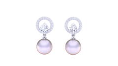 ER90679- Jewelry CAD Design -Earrings, Drop Earrings, Pearl Collection, Light Weight Collection