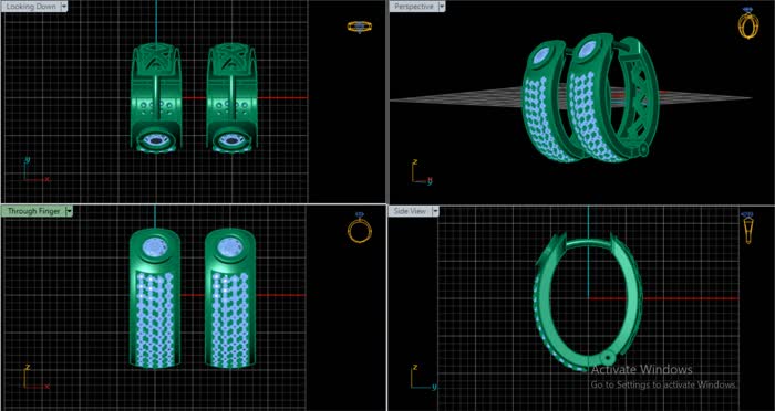 ER91075- Jewelry CAD Design -Earrings, Hoop Earrings