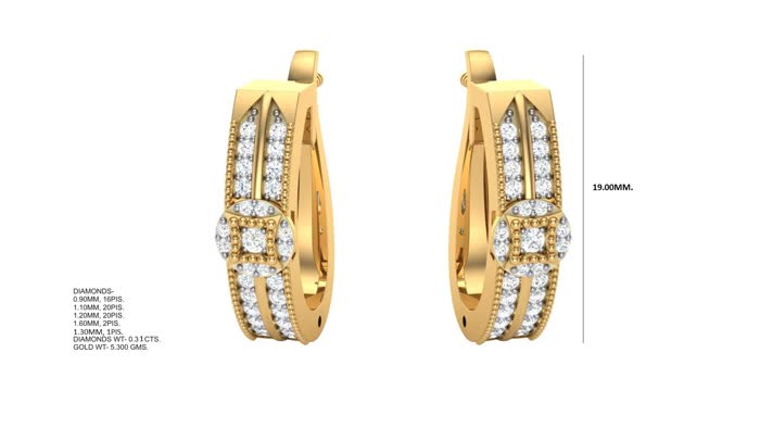 ER90583- Jewelry CAD Design -Earrings, Hoop Earrings, Light Weight Collection