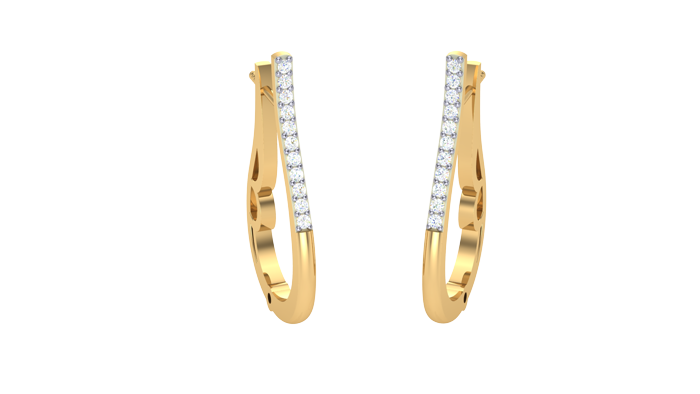 ER90589- Jewelry CAD Design -Earrings, Hoop Earrings, Light Weight Collection