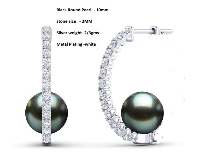 ER90674- Jewelry CAD Design -Earrings, Hoop Earrings, Pearl Collection, Light Weight Collection