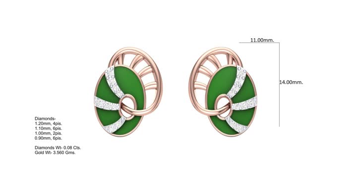 ER90025- Jewelry CAD Design -Earrings, Stud Earrings, Enamel Collection, Light Weight Collection