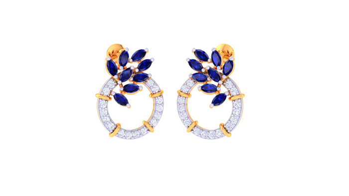 ER90447- Jewelry CAD Design -Earrings, Stud Earrings, Fancy Diamond Collection, Light Weight Collection