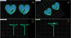 ER91126- Jewelry CAD Design -Earrings, Stud Earrings, Heart Collection