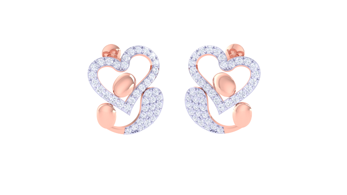ER90369- Jewelry CAD Design -Earrings, Stud Earrings, Heart Collection, Light Weight Collection