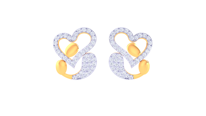 ER90369- Jewelry CAD Design -Earrings, Stud Earrings, Heart Collection, Light Weight Collection
