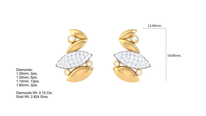 ER90111- Jewelry CAD Design -Earrings, Stud Earrings, Light Weight Collection