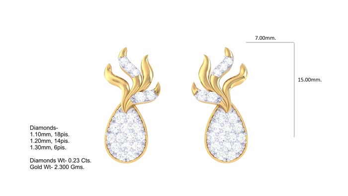 ER90119- Jewelry CAD Design -Earrings, Stud Earrings, Light Weight Collection