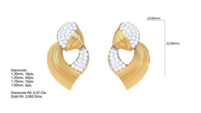 ER90122- Jewelry CAD Design -Earrings, Stud Earrings, Light Weight Collection