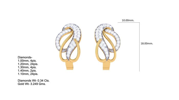 ER90123- Jewelry CAD Design -Earrings, Stud Earrings, Light Weight Collection