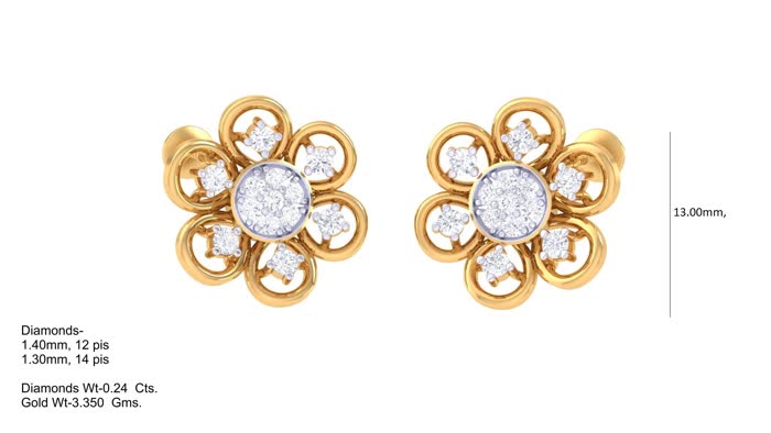 ER90128- Jewelry CAD Design -Earrings, Stud Earrings, Light Weight Collection