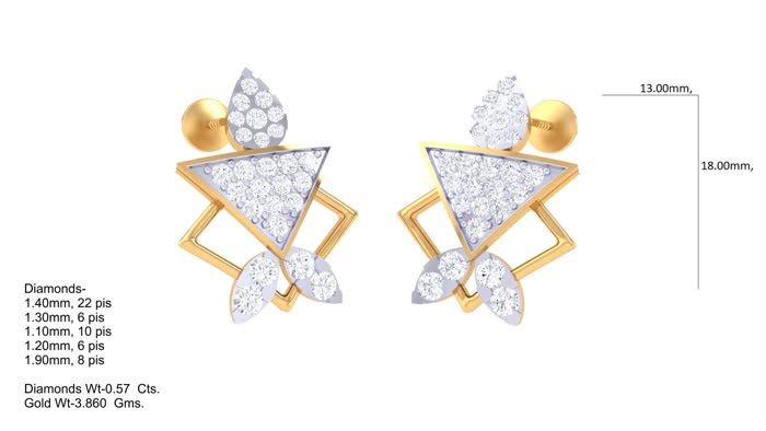 ER90131- Jewelry CAD Design -Earrings, Stud Earrings, Light Weight Collection