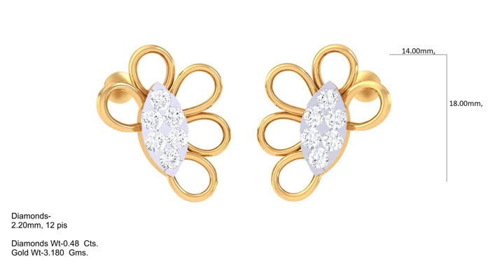 ER90138- Jewelry CAD Design -Earrings, Stud Earrings, Light Weight Collection