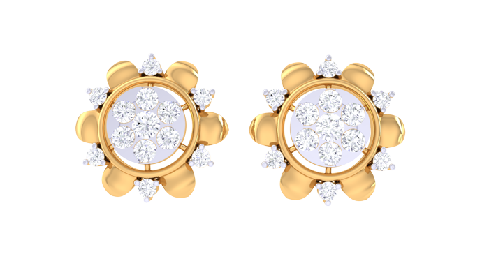 ER90147- Jewelry CAD Design -Earrings, Stud Earrings, Light Weight Collection