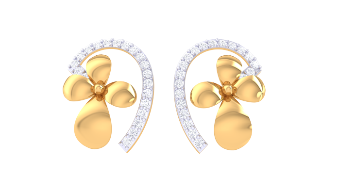 ER90149- Jewelry CAD Design -Earrings, Stud Earrings, Light Weight Collection