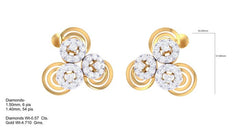 ER90218- Jewelry CAD Design -Earrings, Stud Earrings, Light Weight Collection