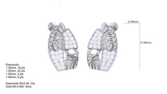 ER90252- Jewelry CAD Design -Earrings, Stud Earrings, Light Weight Collection