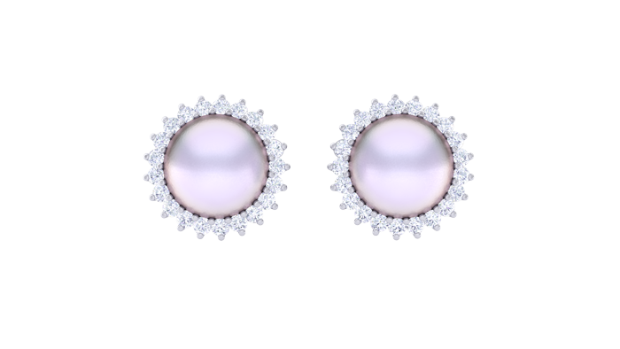 ER90673- Jewelry CAD Design -Earrings, Stud Earrings, Pearl Collection, Light Weight Collection