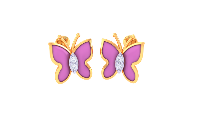 KP90237- Jewelry CAD Design -Kids Jewelry, Kids Earrings, Butterfly Collection, Light Weight Collection